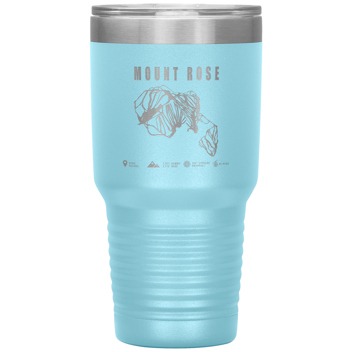 Mount Rose, Nevada Ski Trail Map 30oz Tumbler - Powderaddicts