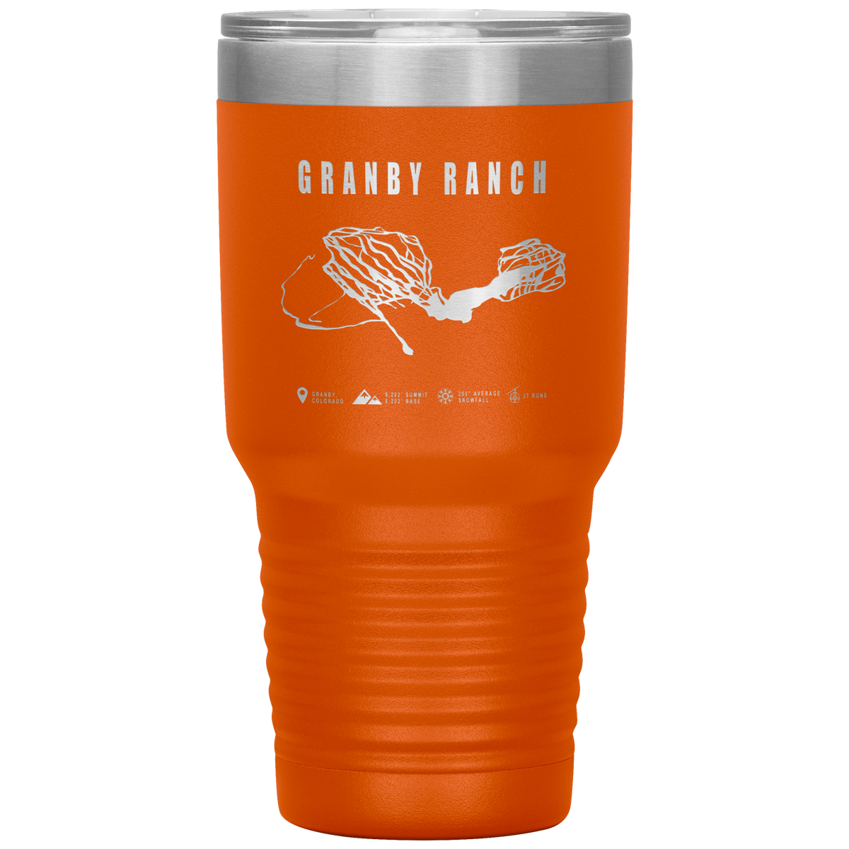 Granby Ranch Colorado Ski Trail Map 30oz Tumbler - Powderaddicts