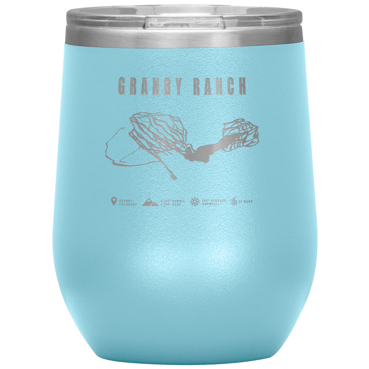 Granby Ranch Colorado Ski Trail Map Wine 12oz Tumbler - Powderaddicts