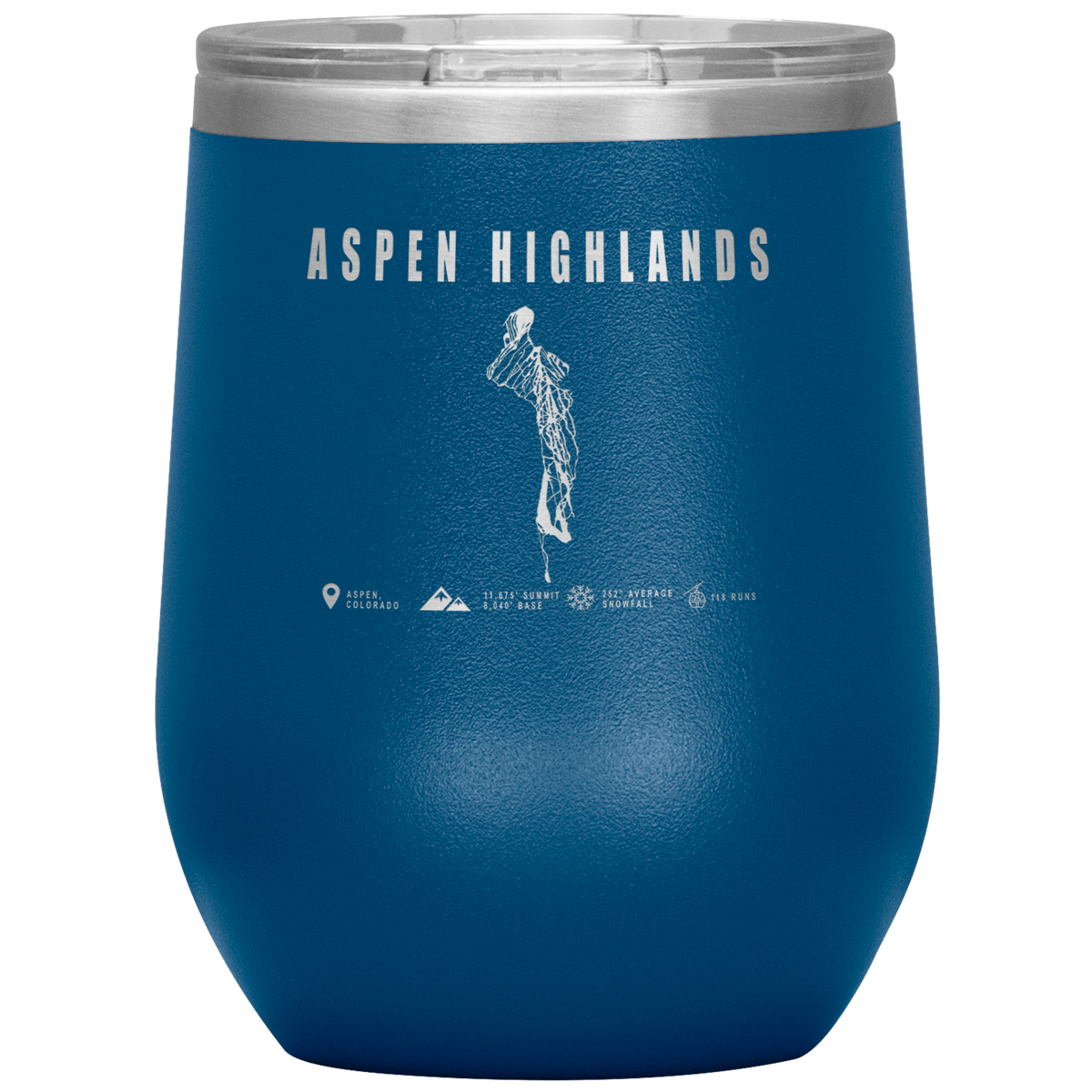 Aspen Highlands,Colorado Ski Resort Wine 12 oz Tumbler - Powderaddicts