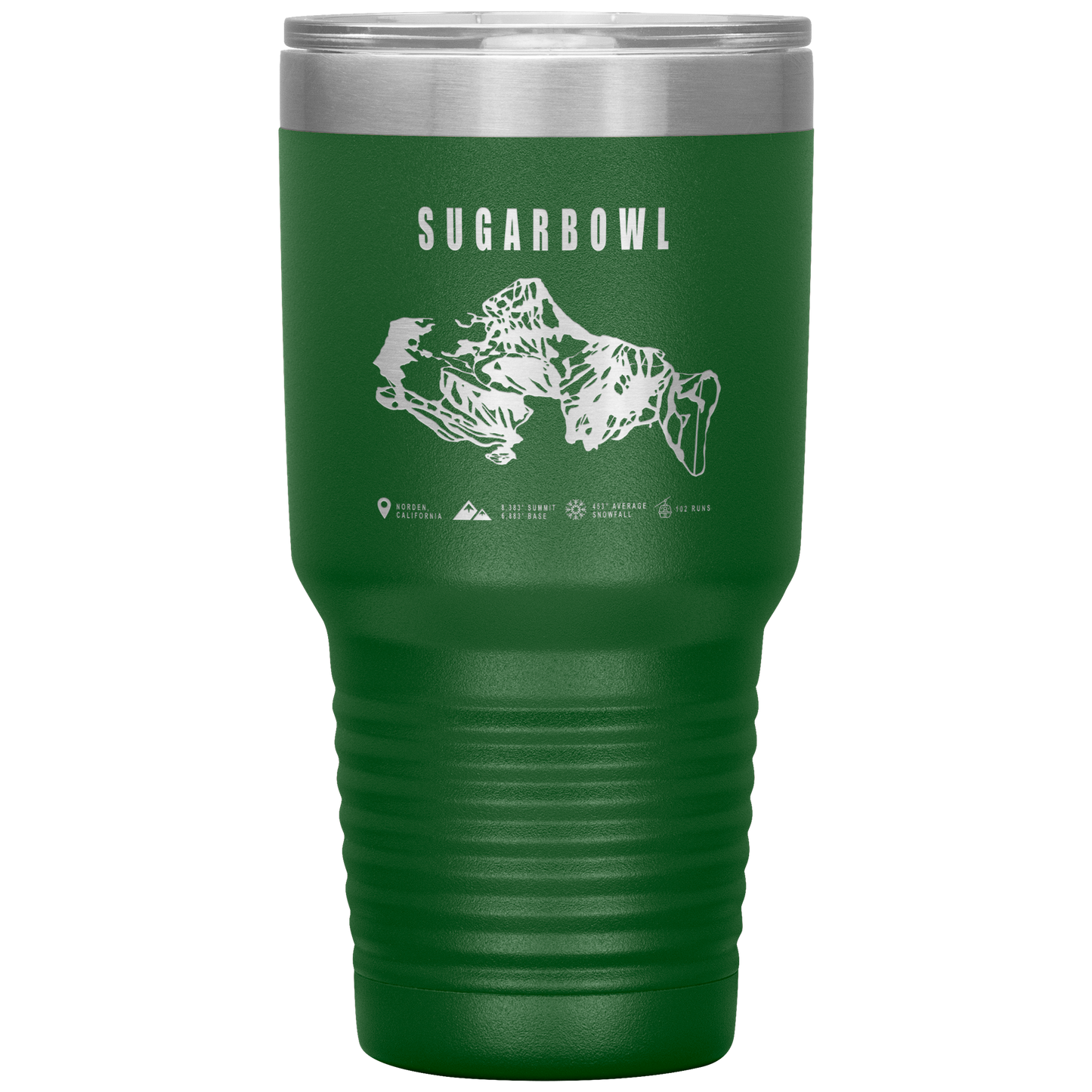 Sugarbowl, California Ski Trail Map 30oz Tumbler - Powderaddicts