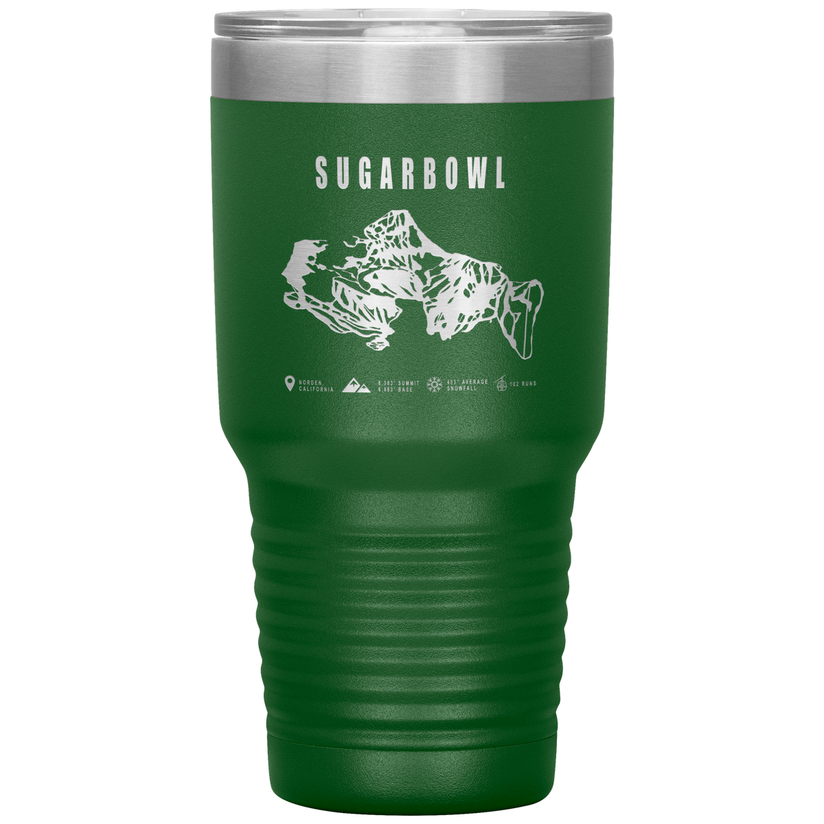Sugarbowl, California Ski Trail Map 30oz Tumbler - Powderaddicts