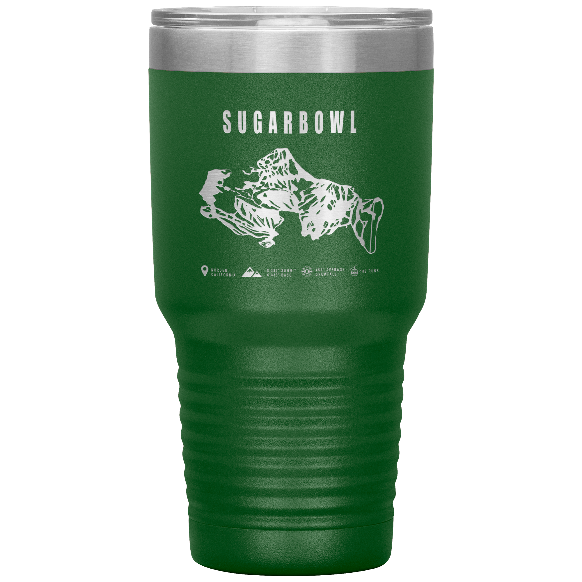 Sugarbowl, California Ski Trail Map 30oz Tumbler - Powderaddicts