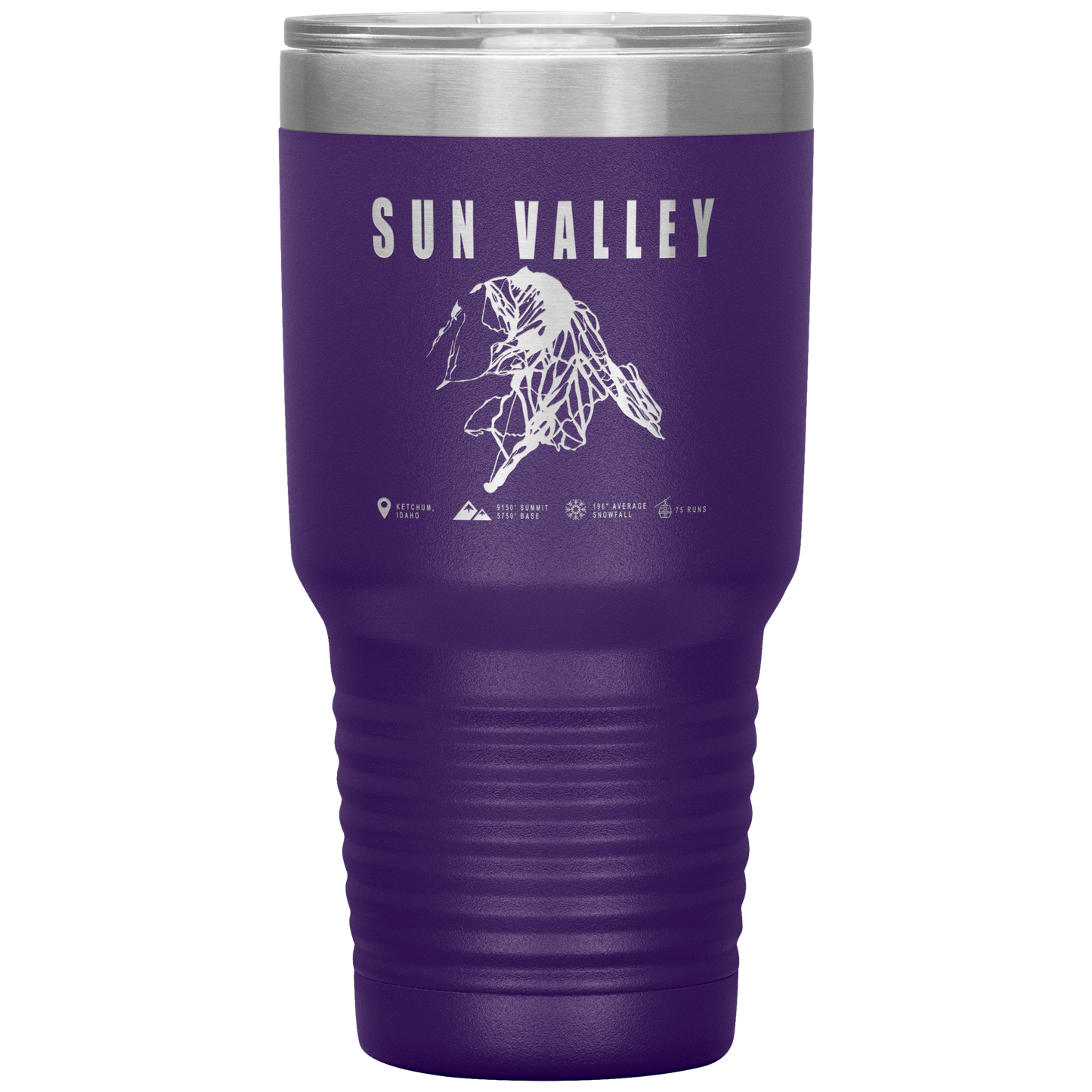 Sun Valley Idaho Ski Trail Map 30oz Tumbler - Powderaddicts