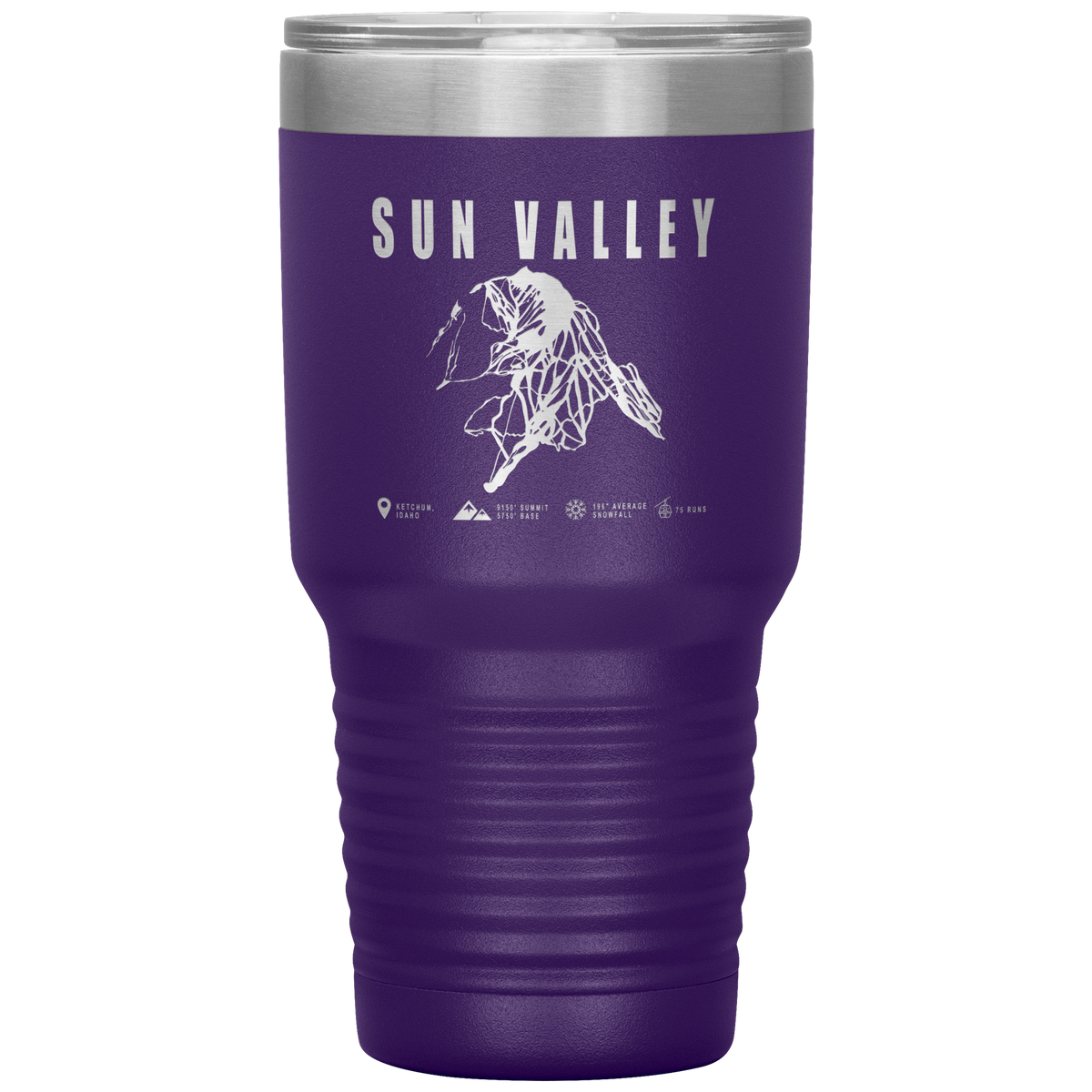Sun Valley Idaho Ski Trail Map 30oz Tumbler - Powderaddicts