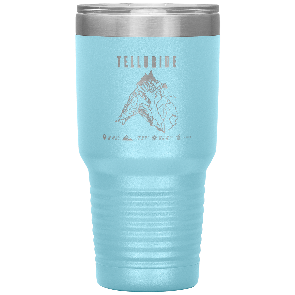 Telluride Colorado Ski Trail Map 30oz Tumbler - Powderaddicts