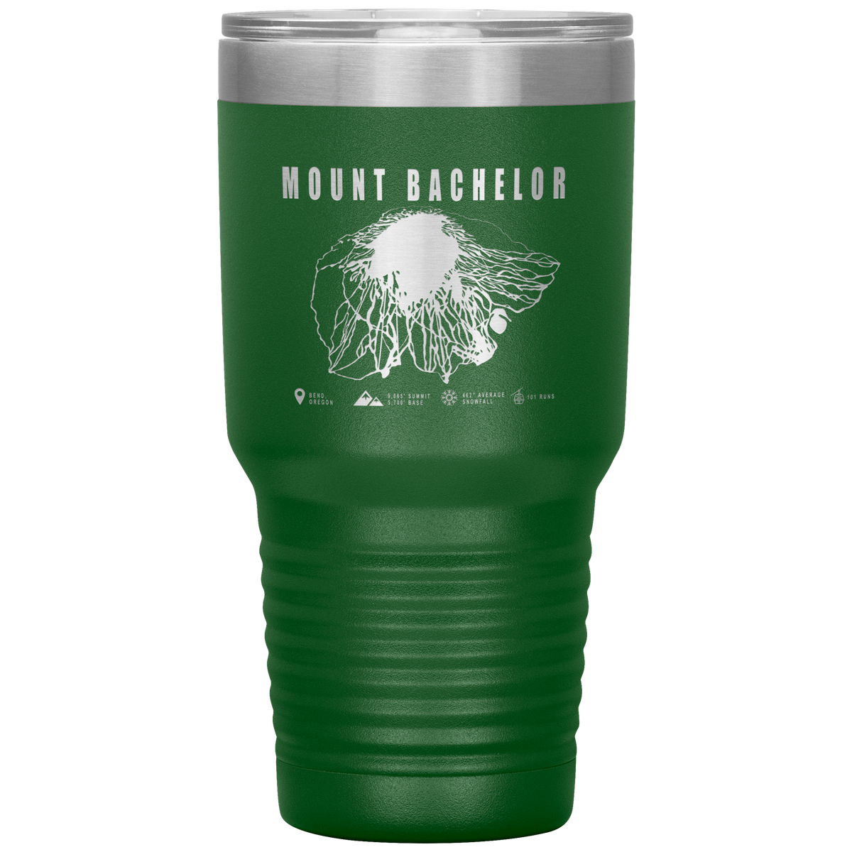 Mount Bachelor, Oregon Ski Trail Map 30oz Tumbler - Powderaddicts