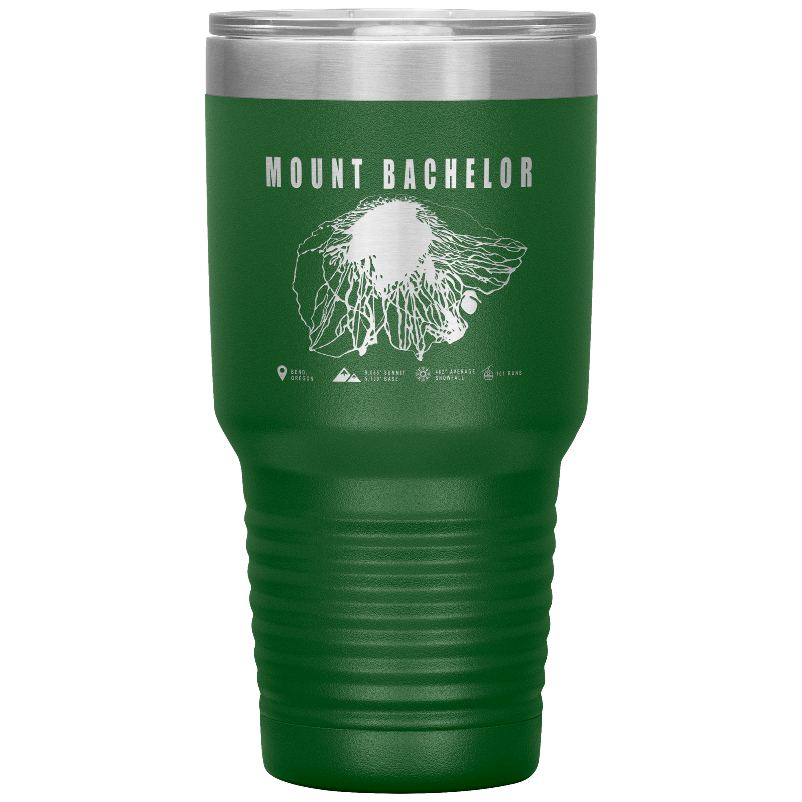 Mount Bachelor, Oregon Ski Trail Map 30oz Tumbler - Powderaddicts