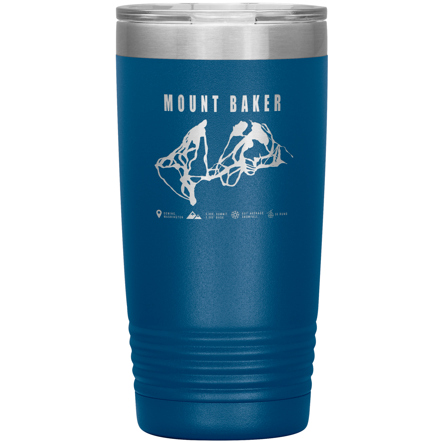Mount Baker, Washington Ski Trail Map 20oz Tumbler - Powderaddicts