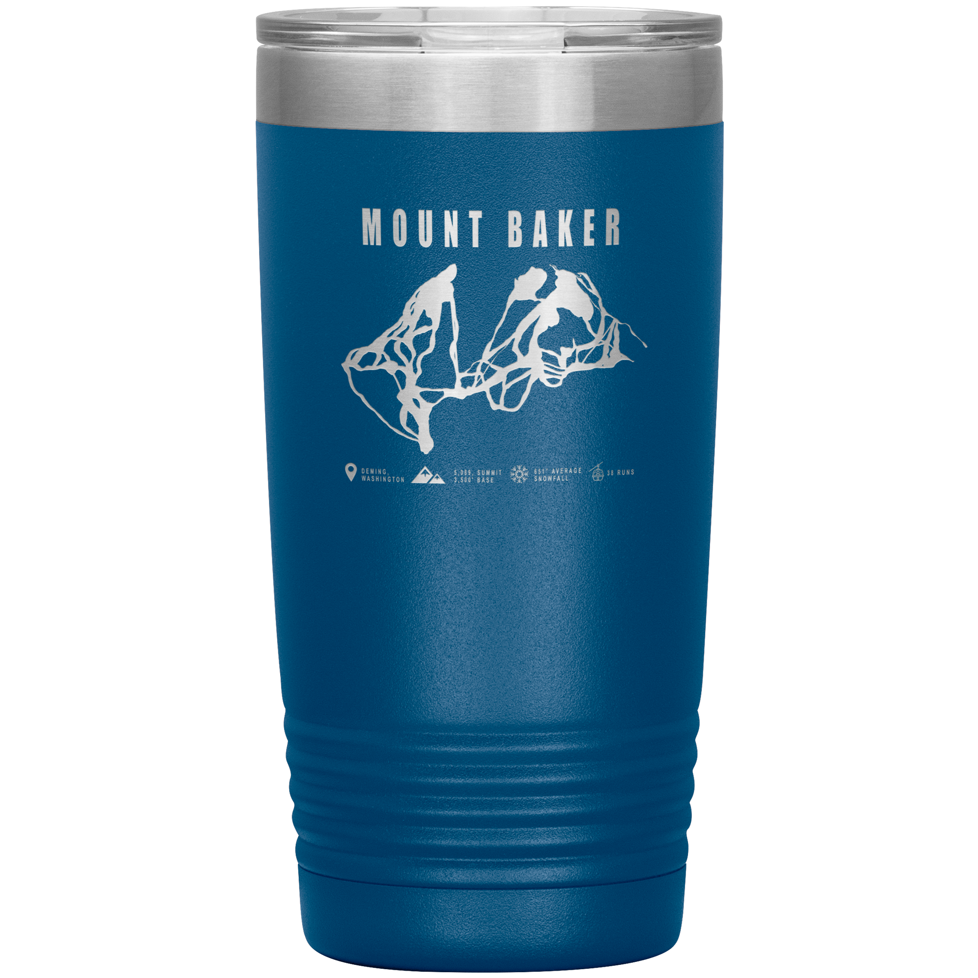 Mount Baker, Washington Ski Trail Map 20oz Tumbler - Powderaddicts