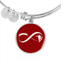 Infinity Snowboard Red Pendant Bangle - Powderaddicts