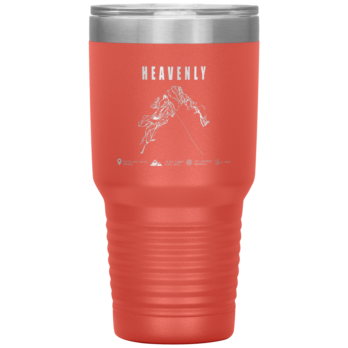 Heavenly, Nevada Ski Trail Map 30oz Tumbler - Powderaddicts