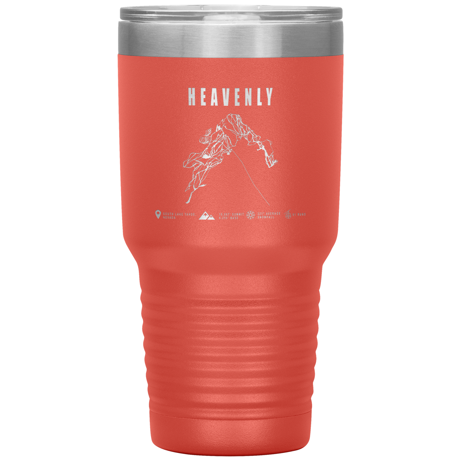 Heavenly, Nevada Ski Trail Map 30oz Tumbler - Powderaddicts