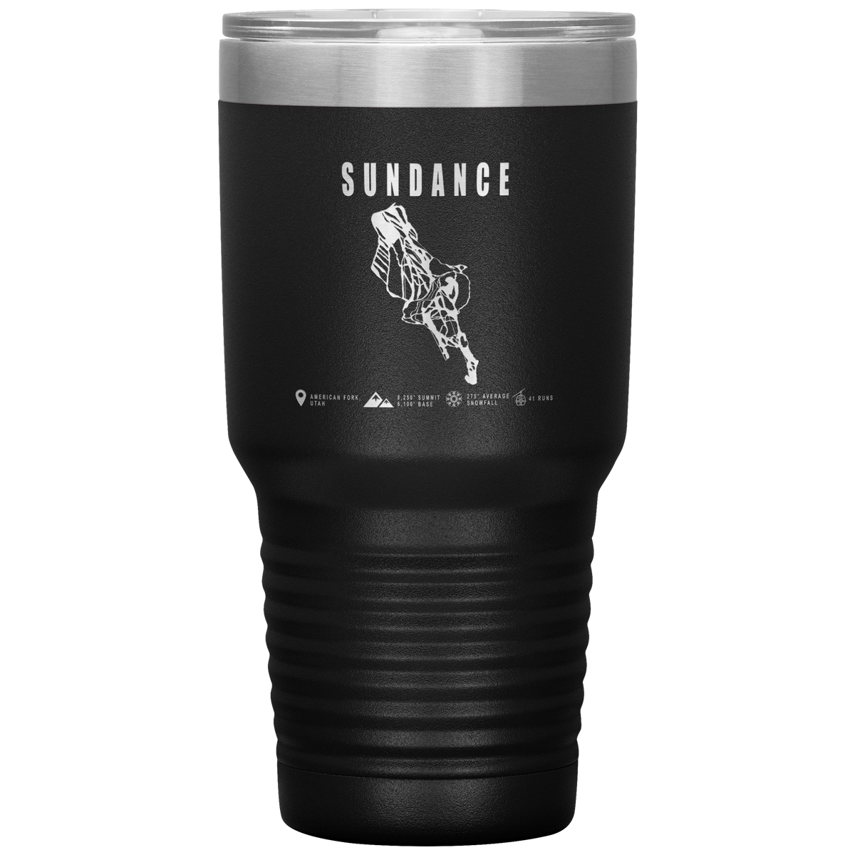 Sundance,Utah Ski Trail Map 30oz Tumbler - Powderaddicts