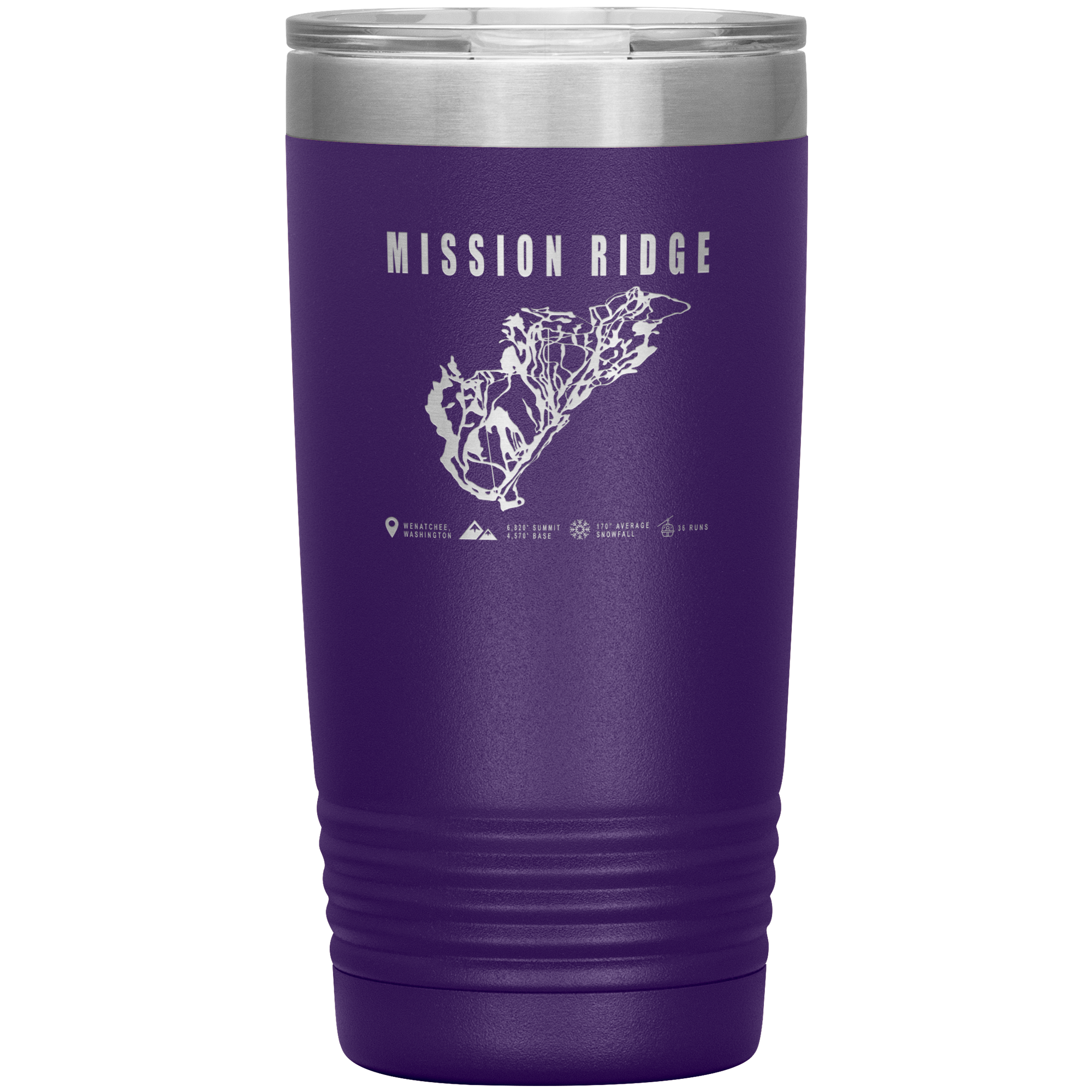 Mission Ridge, Washington Ski Trail Map 20oz Tumbler - Powderaddicts