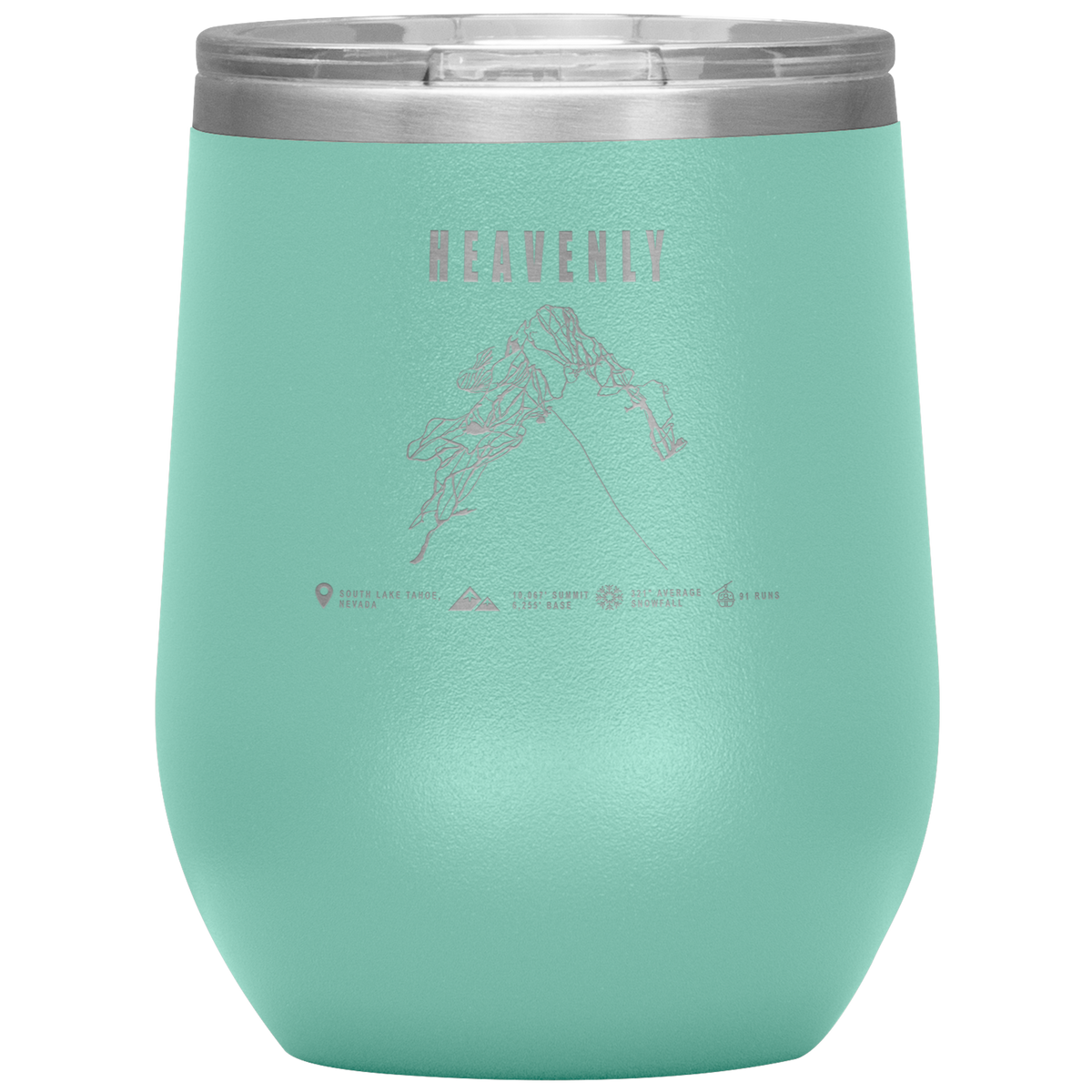 Heavenly, Nevada Ski Trail Map Wine 12oz Tumbler - Powderaddicts