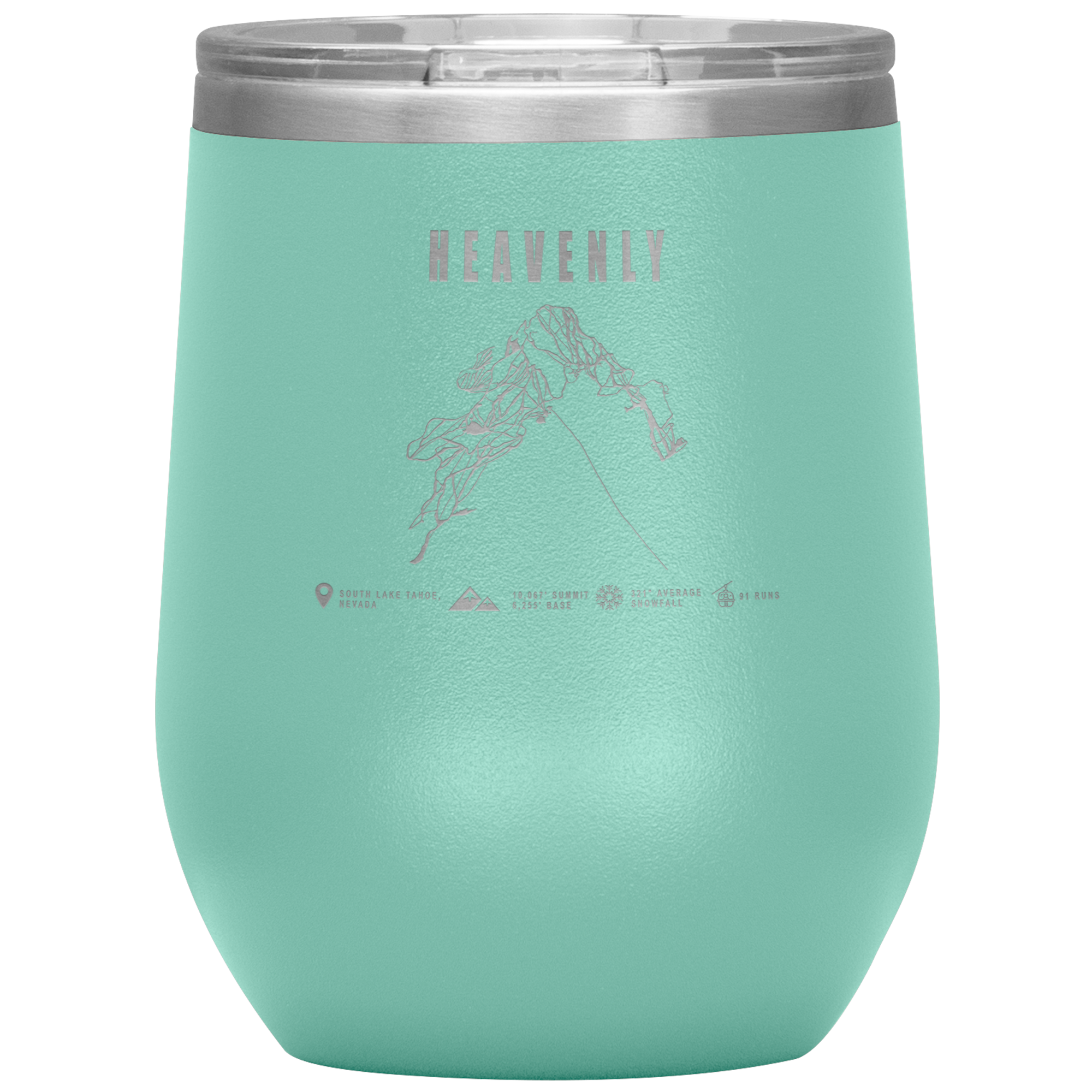 Heavenly, Nevada Ski Trail Map Wine 12oz Tumbler - Powderaddicts