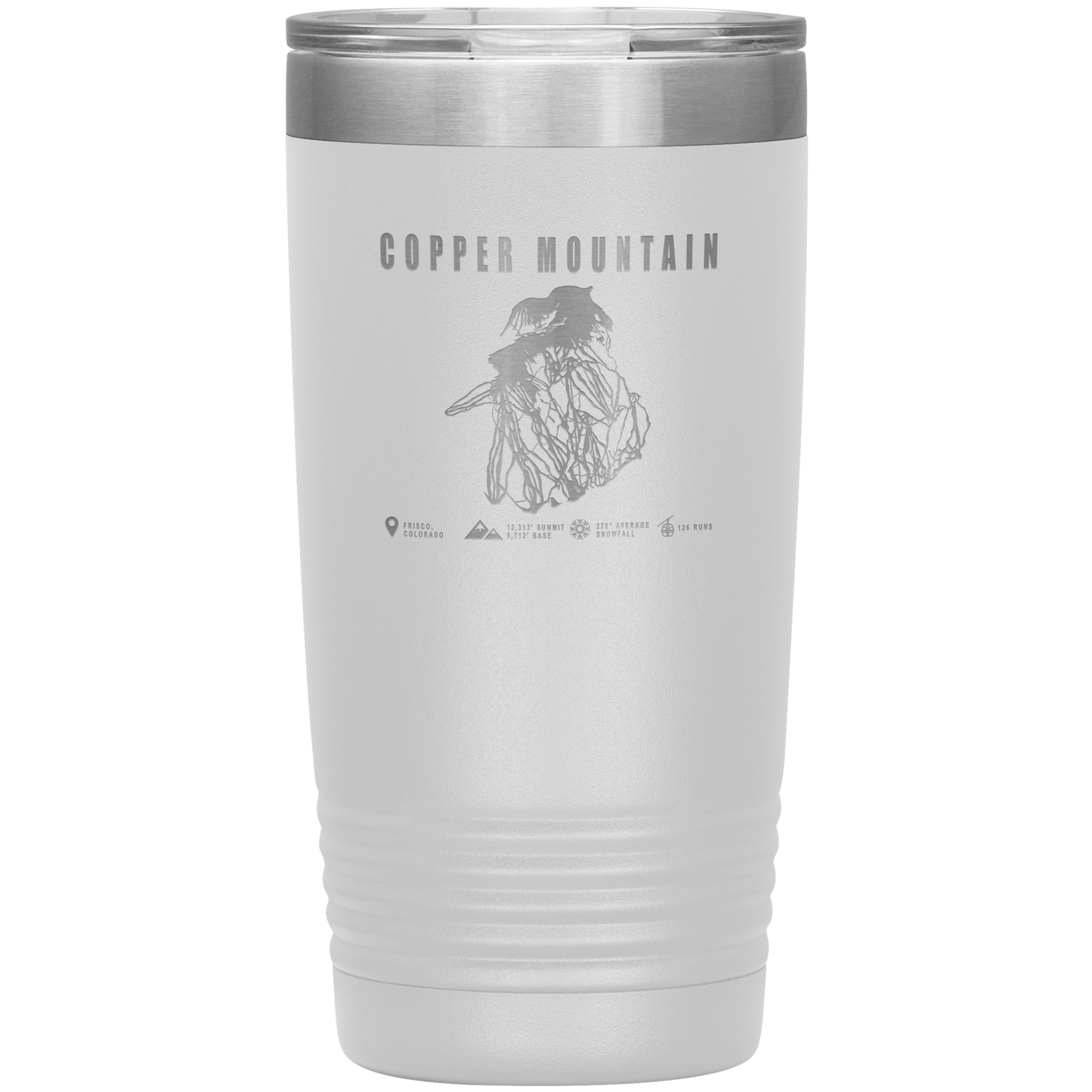 Copper Mountain Colorado Ski Trail Map 20oz Tumbler - Powderaddicts