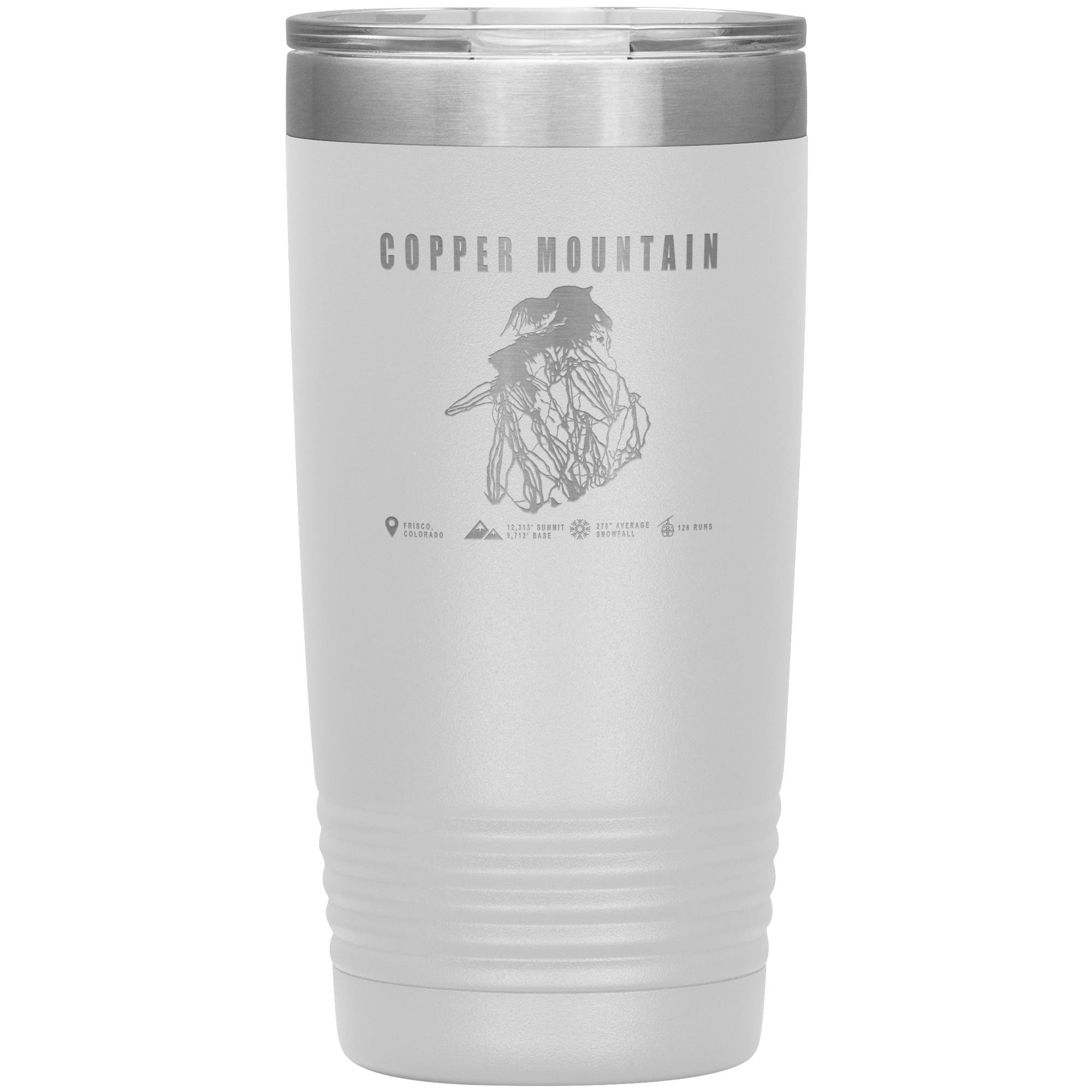 Copper Mountain Colorado Ski Trail Map 20oz Tumbler - Powderaddicts