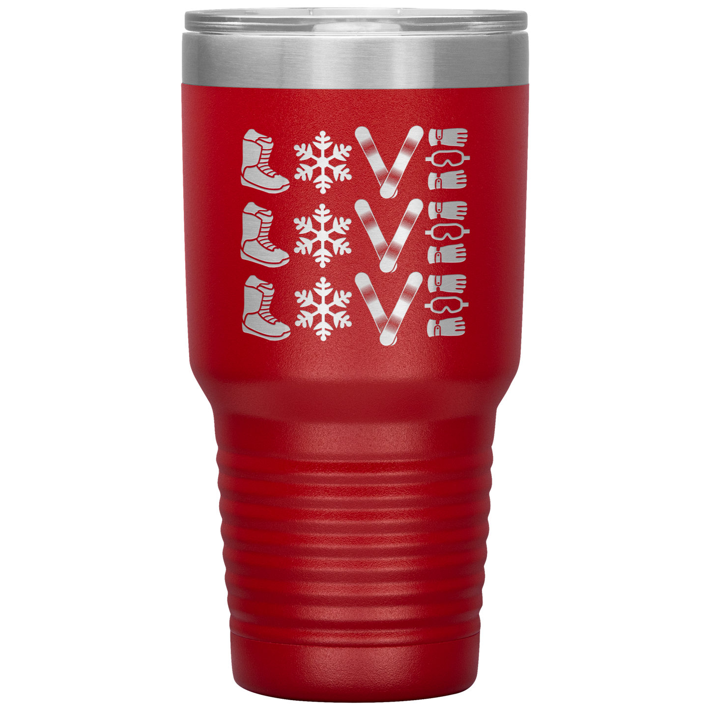 Triple LOVE Snowboard 30oz Laser Etched Tumbler - Powderaddicts