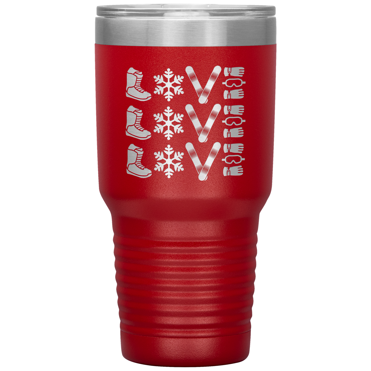 Triple LOVE Snowboard 30oz Laser Etched Tumbler - Powderaddicts
