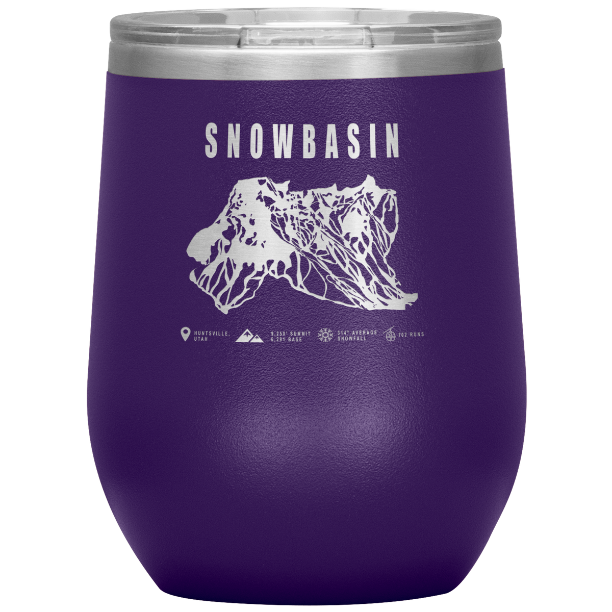 Snowbasin, Utah Ski Resort Wine 12oz Tumbler - Powderaddicts