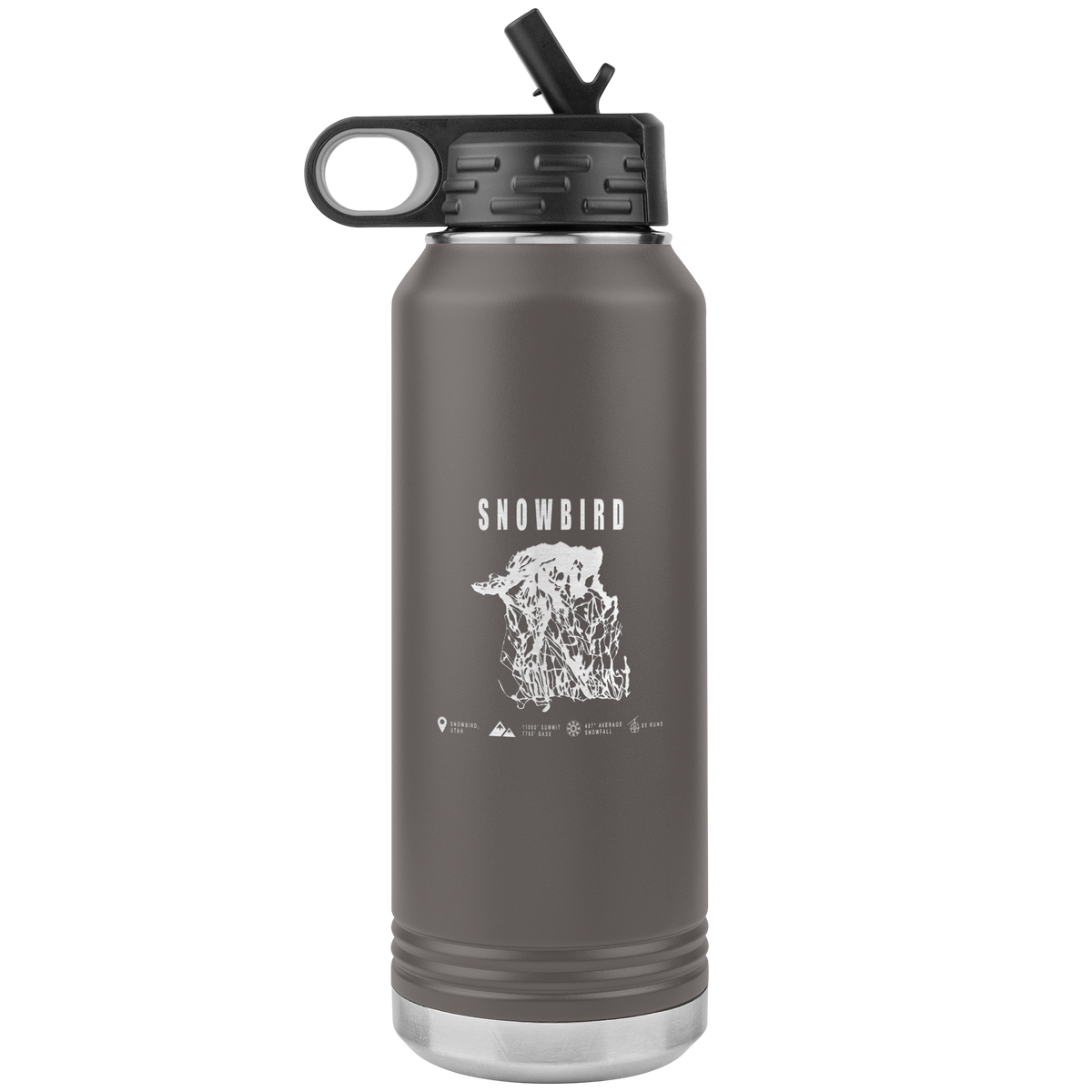 Snowbird,Utah Ski Trail Map 32oz Water Bottle Tumbler - Powderaddicts
