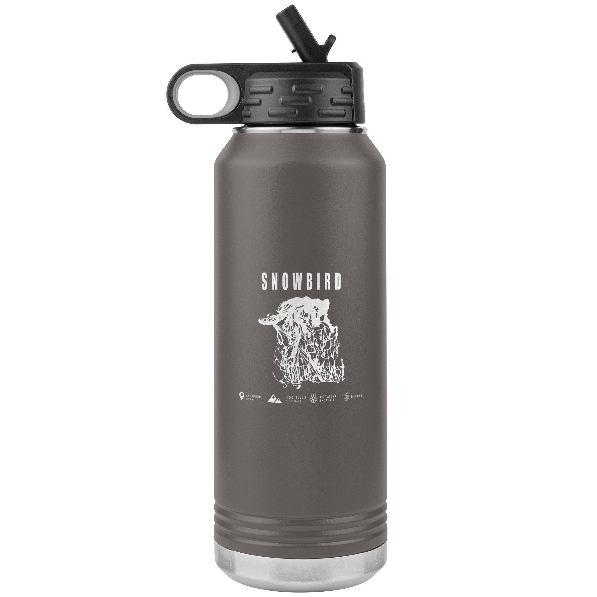 Snowbird,Utah Ski Trail Map 32oz Water Bottle Tumbler - Powderaddicts