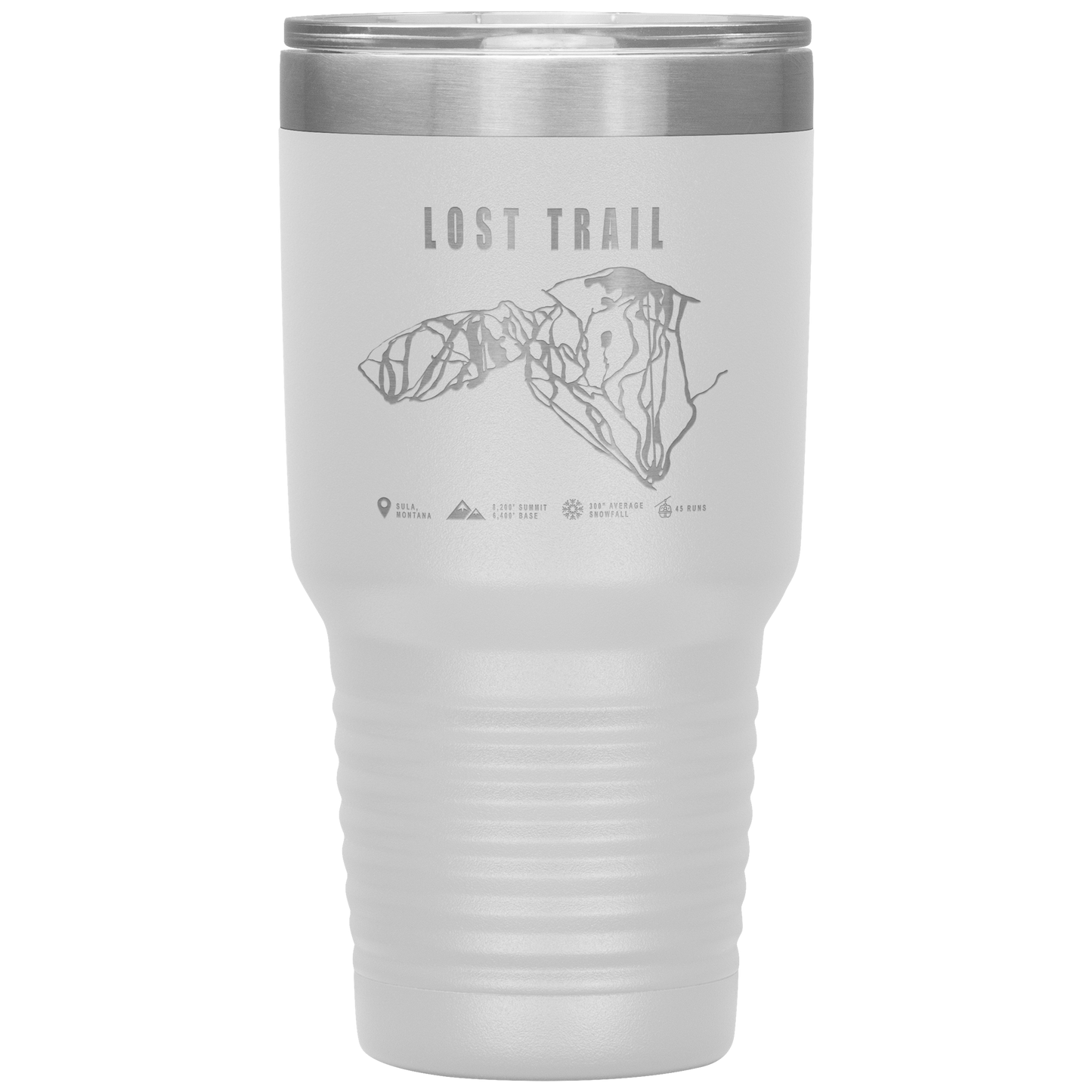 Lost Trail Montana Ski Trail Map 30oz Tumbler - Powderaddicts
