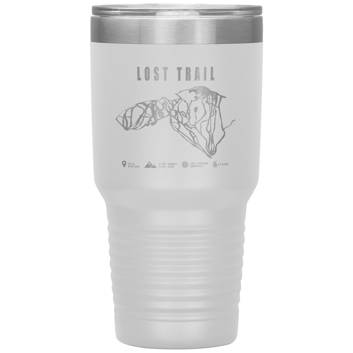 Lost Trail Montana Ski Trail Map 30oz Tumbler - Powderaddicts
