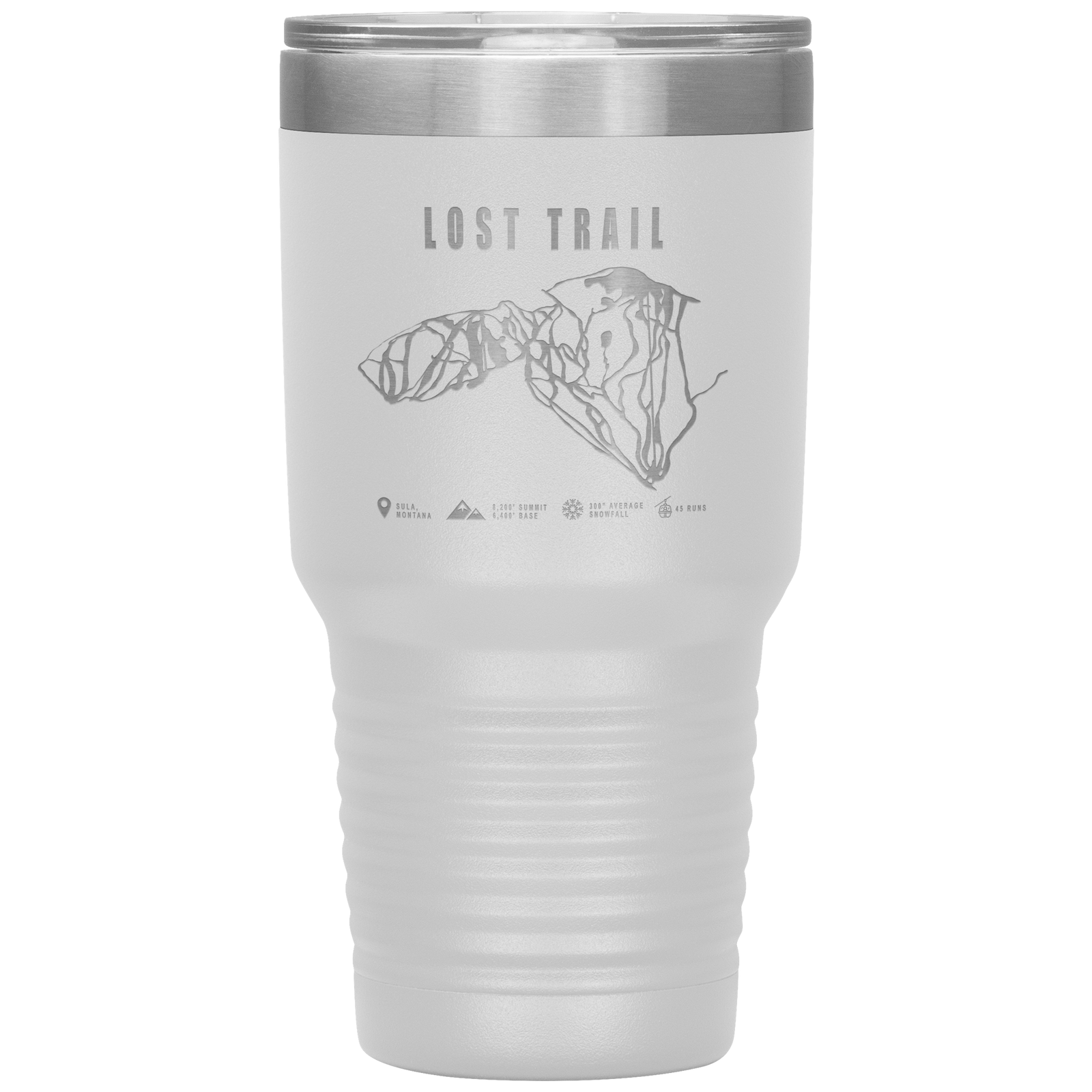 Lost Trail Montana Ski Trail Map 30oz Tumbler - Powderaddicts