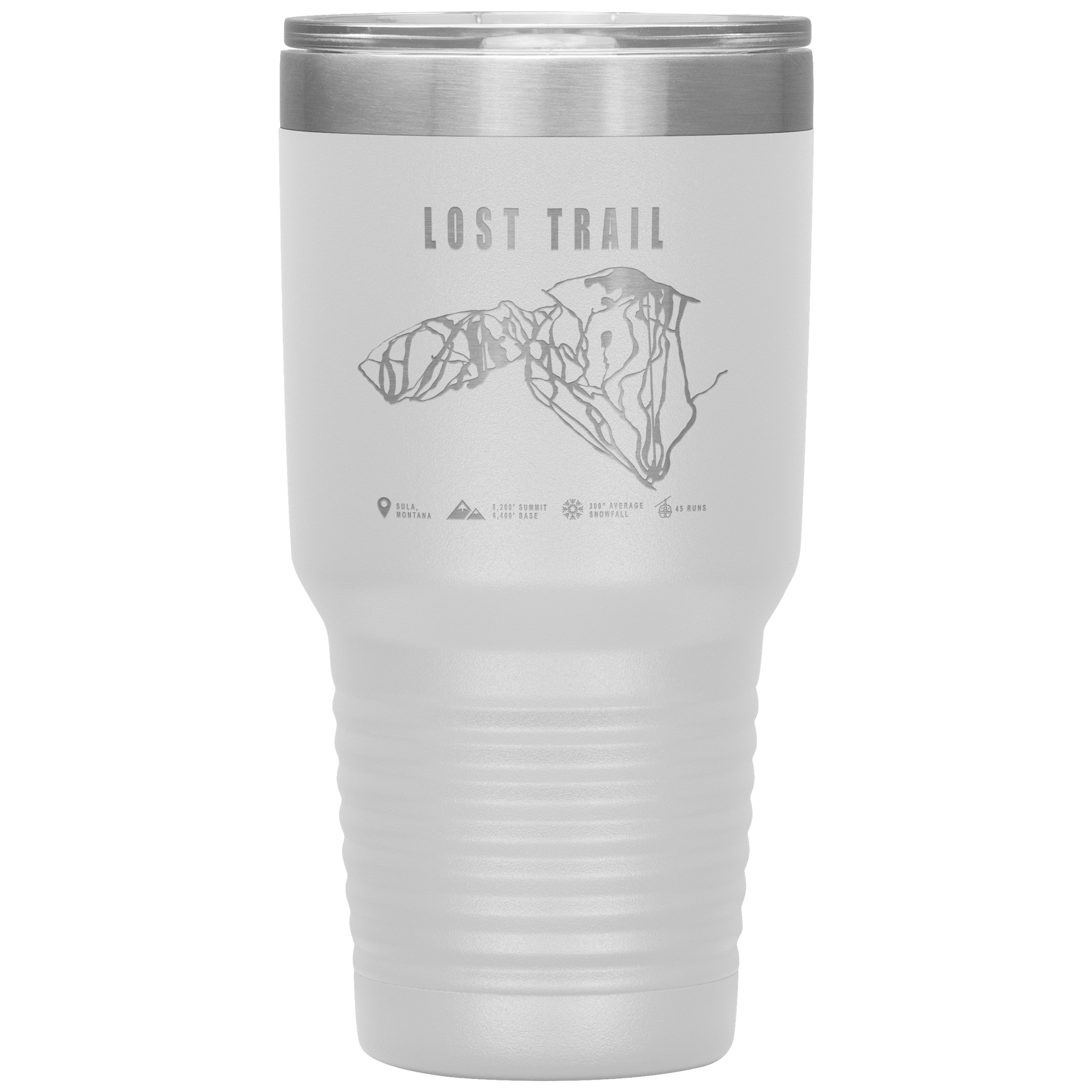 Lost Trail Montana Ski Trail Map 30oz Tumbler - Powderaddicts