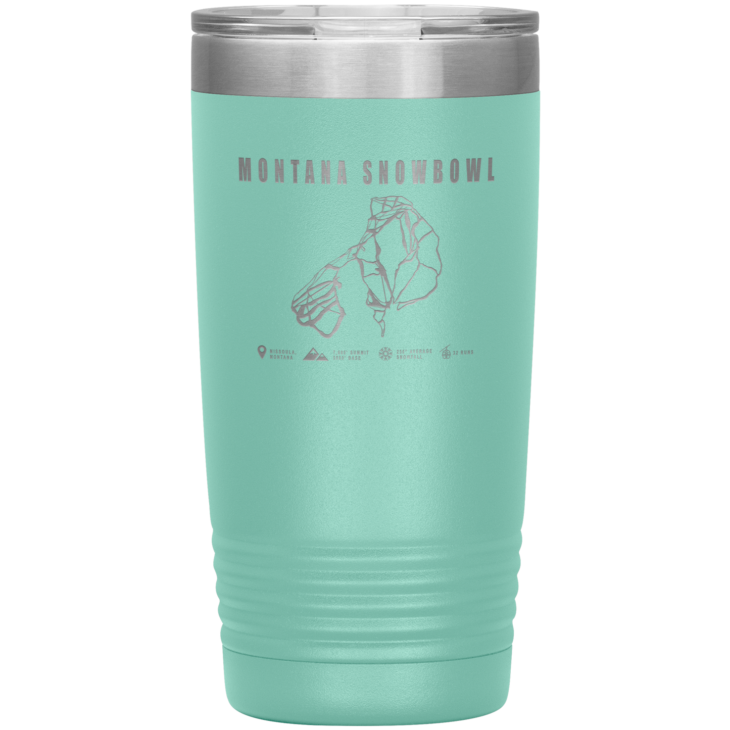 Montana Snowbowl, Montana Ski Trail Map 20oz Tumbler - Powderaddicts
