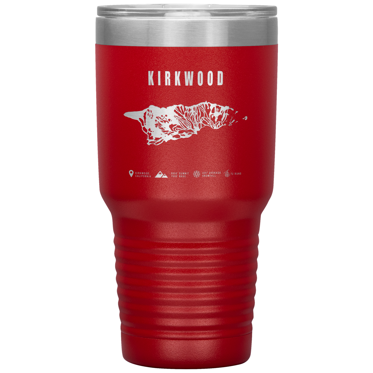 Kirkwood, California Ski Trail Map 30oz Tumbler - Powderaddicts