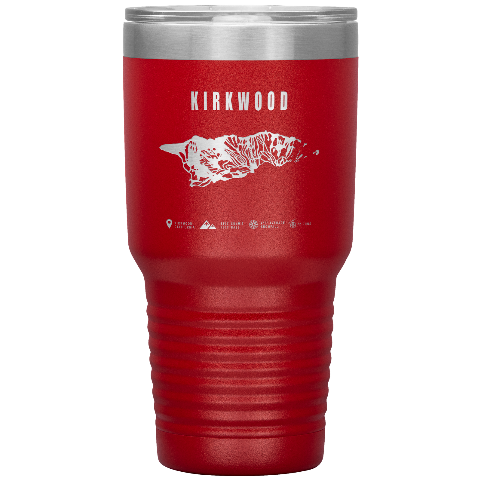 Kirkwood, California Ski Trail Map 30oz Tumbler - Powderaddicts