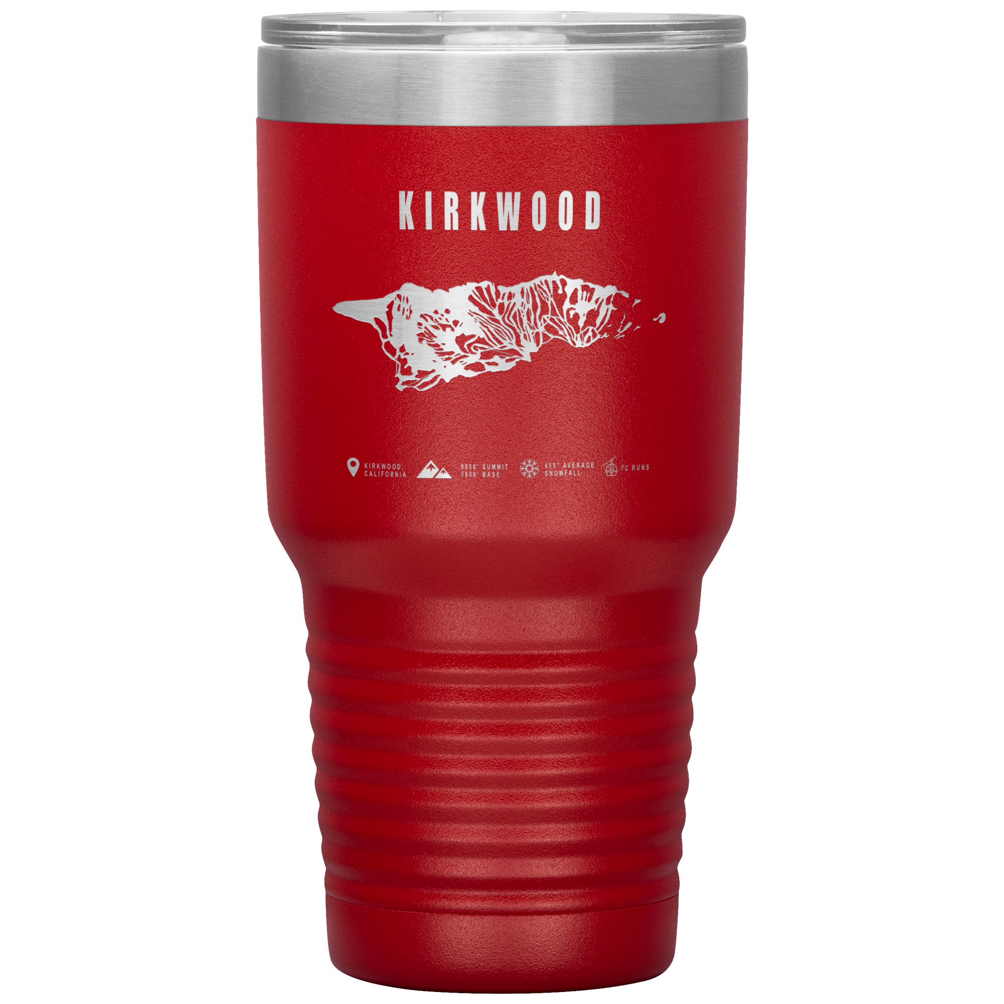 Kirkwood, California Ski Trail Map 30oz Tumbler - Powderaddicts