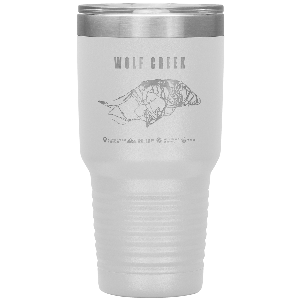 Wolf Creek Colorado Ski Trail Map 30oz Tumbler - Powderaddicts