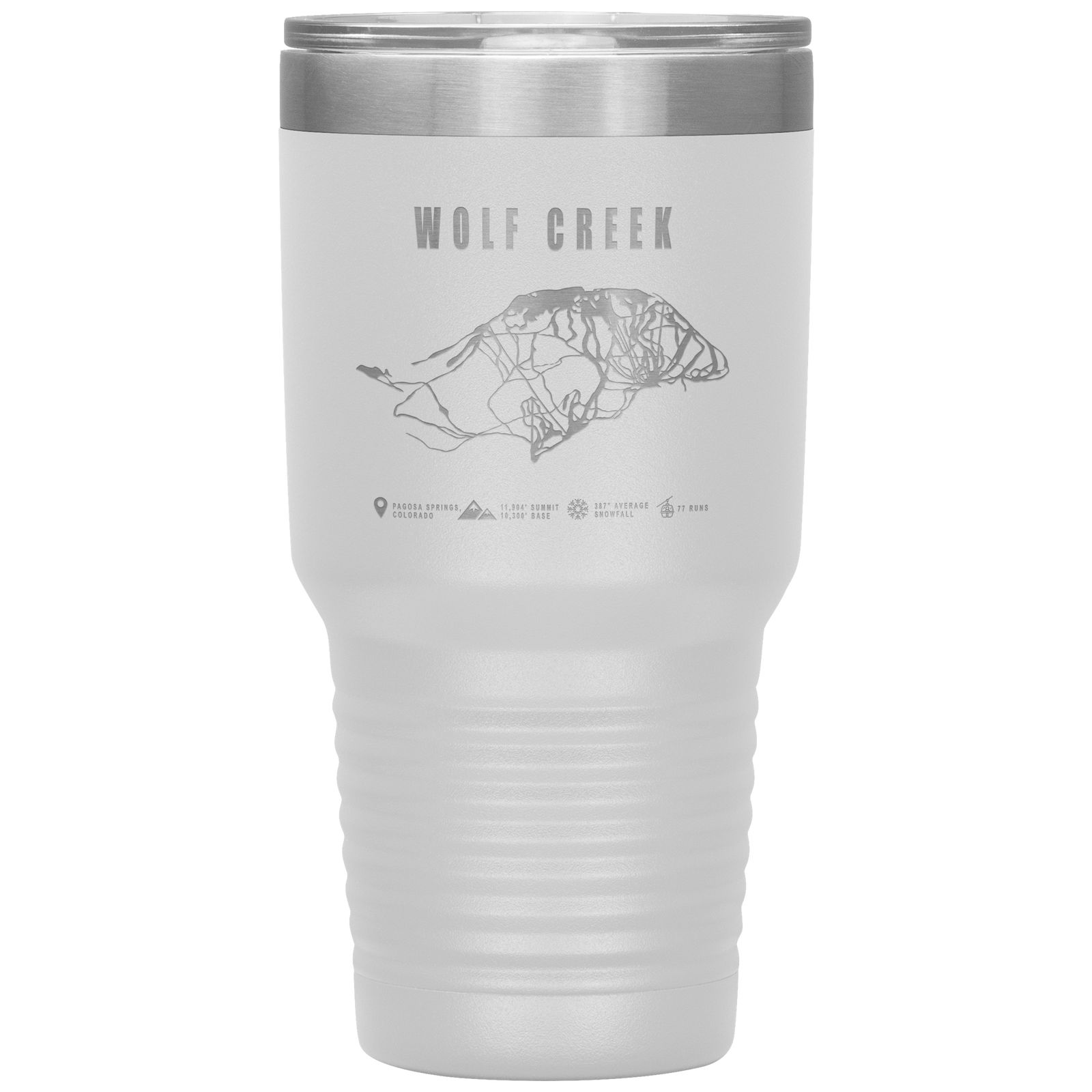Wolf Creek Colorado Ski Trail Map 30oz Tumbler - Powderaddicts