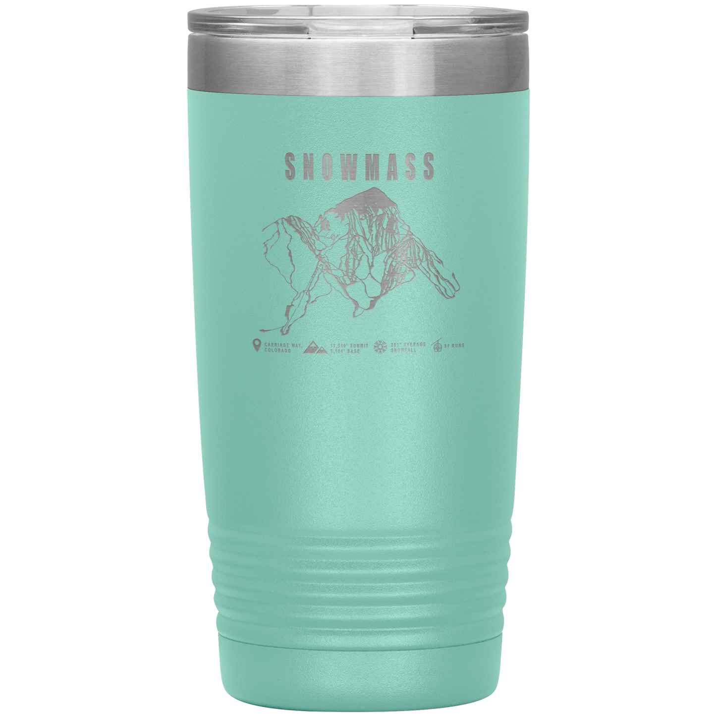 Snowmass Colorado Ski Trail Map 20oz Tumbler - Powderaddicts