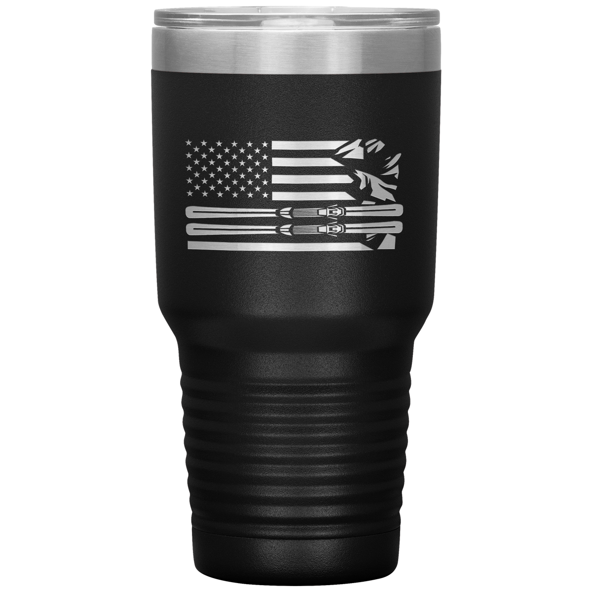 USA Ski Flag 30oz Tumbler - Powderaddicts