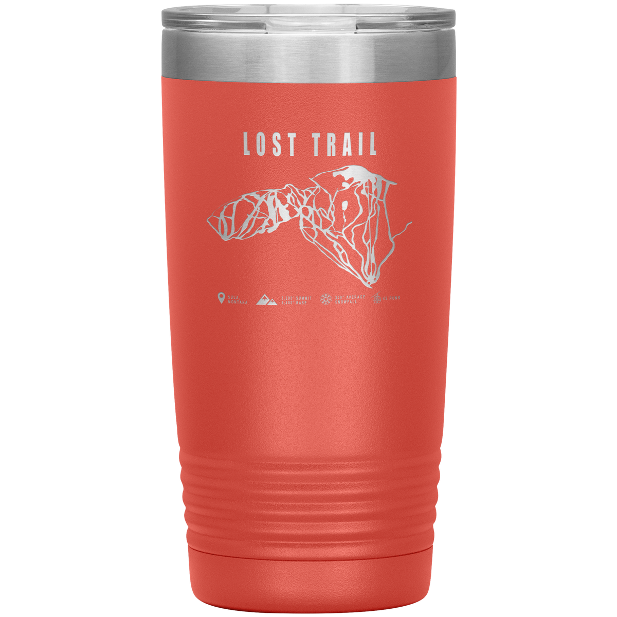 Lost Trail Montana Ski Trail Map 20oz Tumbler - Powderaddicts