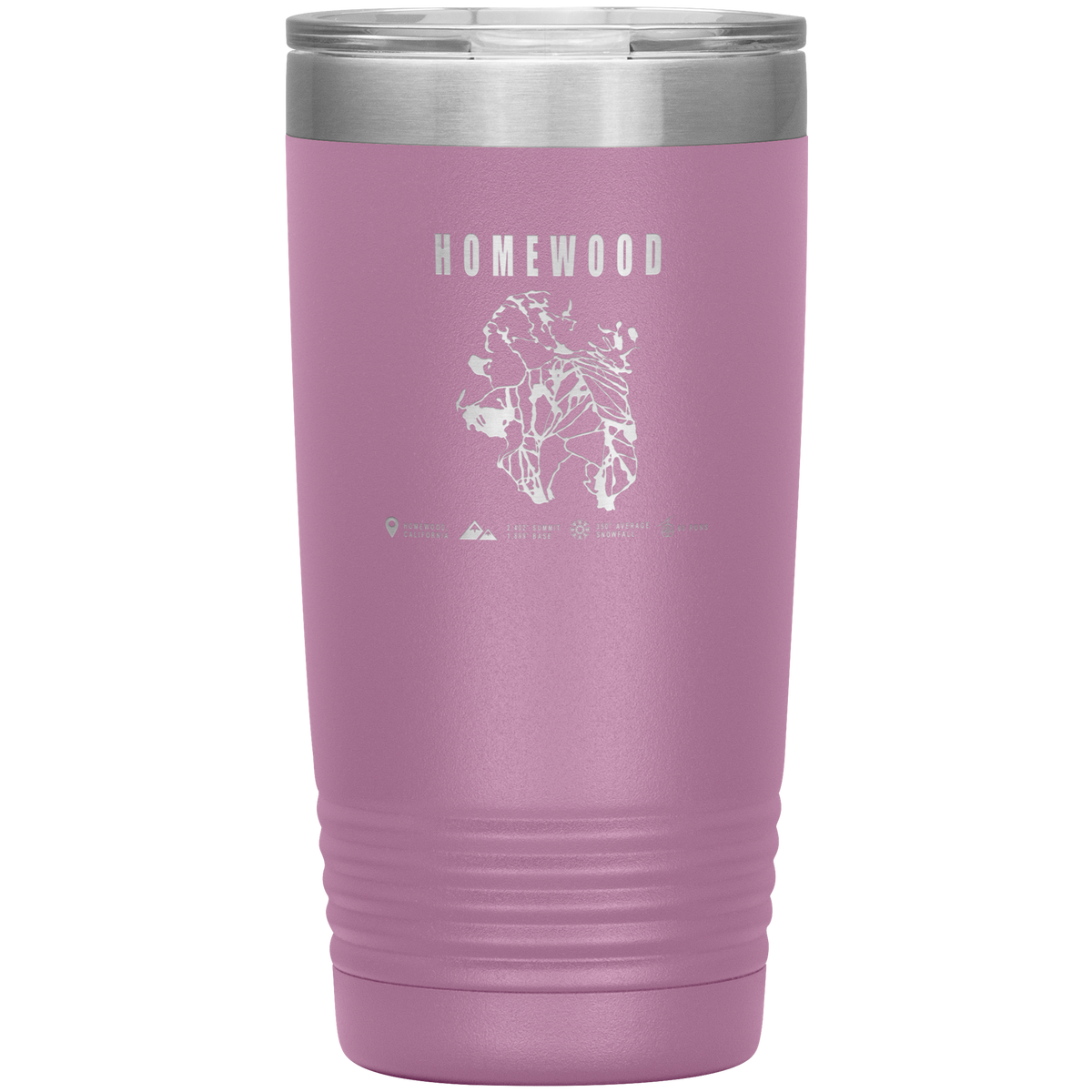 Homewood, California Ski Trail Map 20oz Tumbler - Powderaddicts