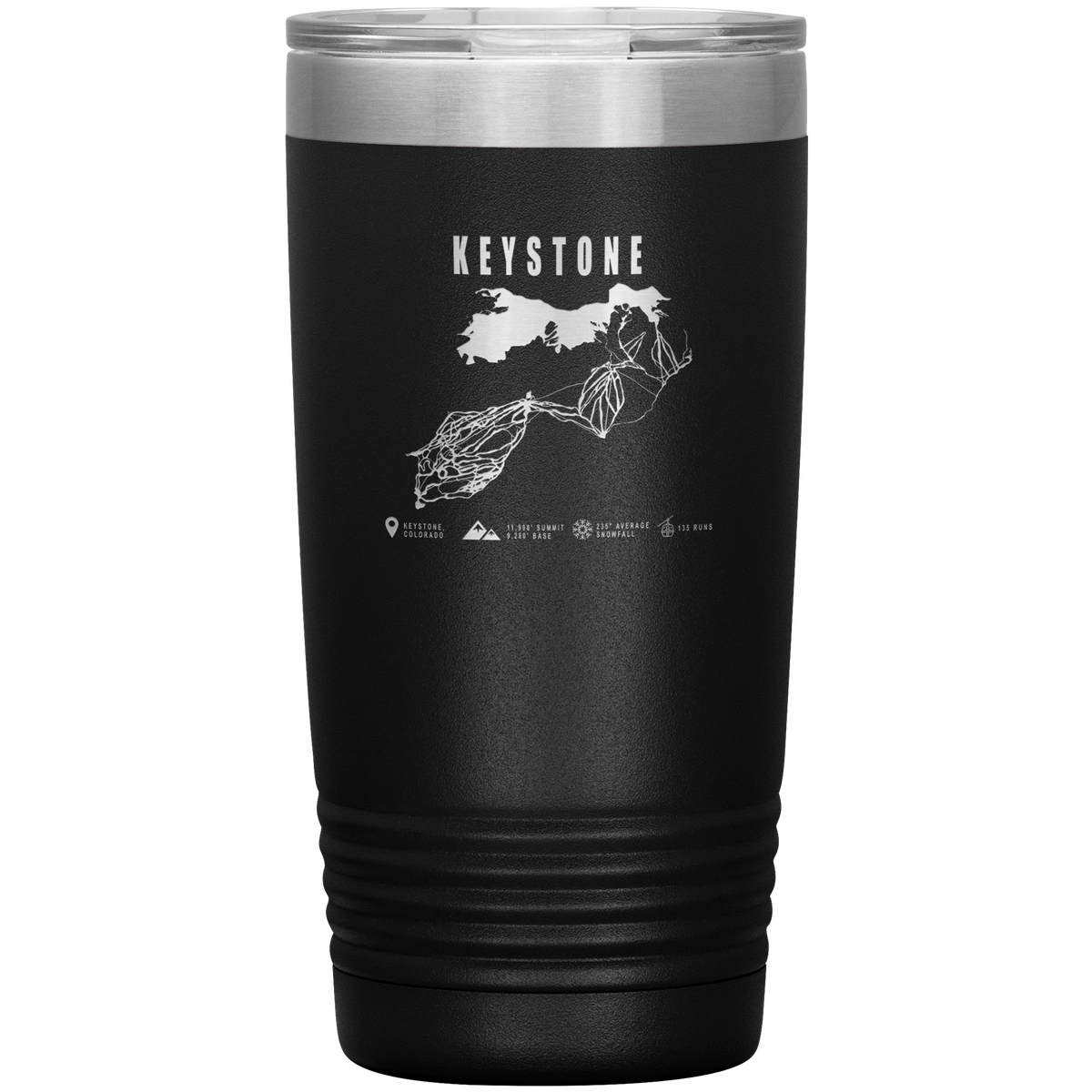 Keystone Colorado Ski Trail Map 20oz Tumbler - Powderaddicts