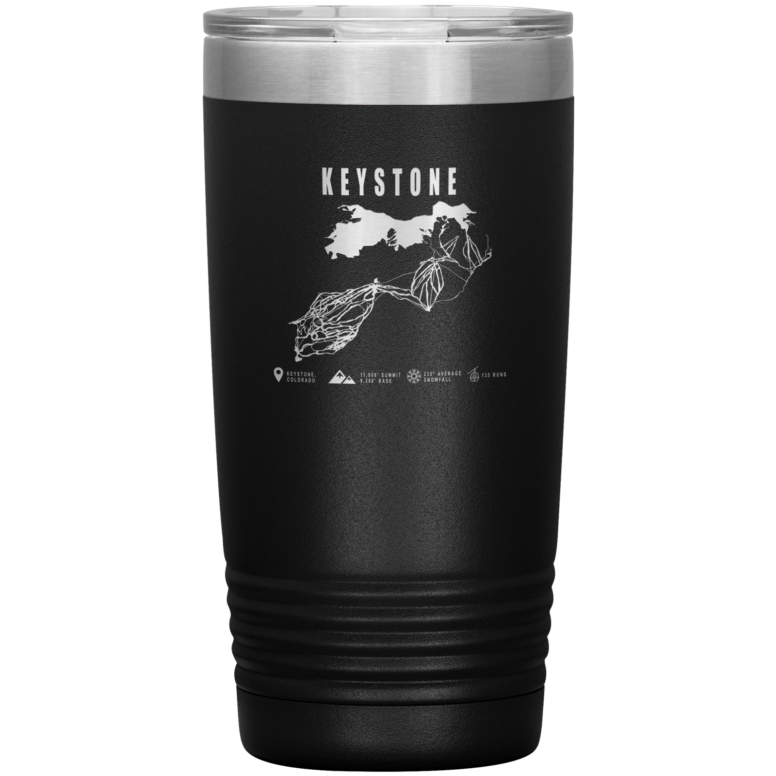 Keystone Colorado Ski Trail Map 20oz Tumbler - Powderaddicts