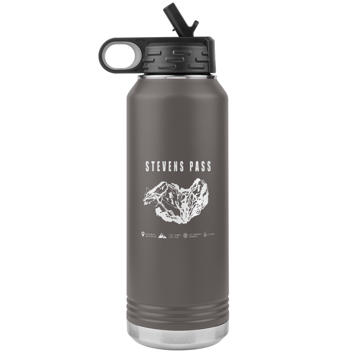 Stevens Pass, Washington Ski Trail Map 32oz Water Bottle Tumbler - Powderaddicts