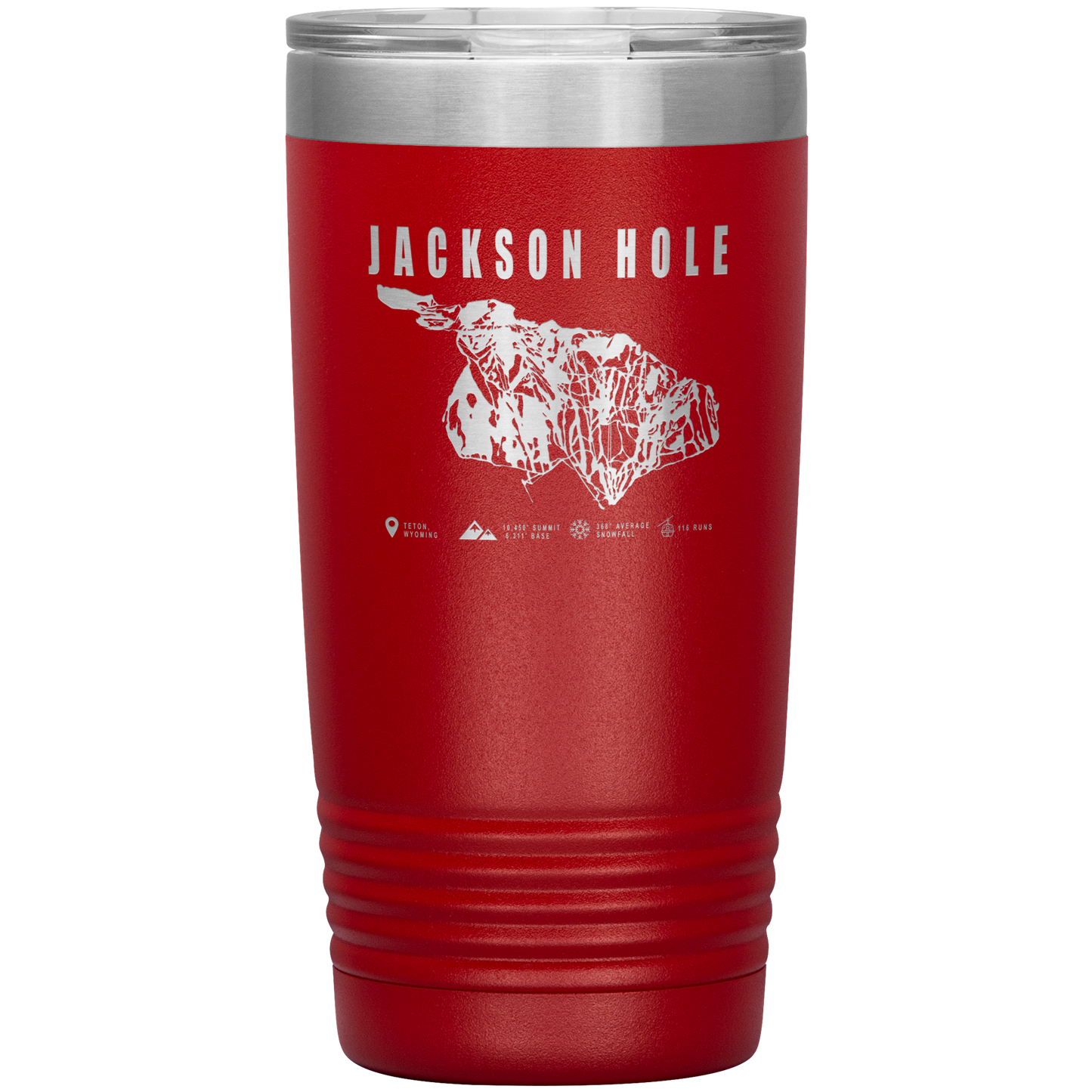 Jackson Hole Wyoming Ski Trail Map 20oz Tumbler - Powderaddicts
