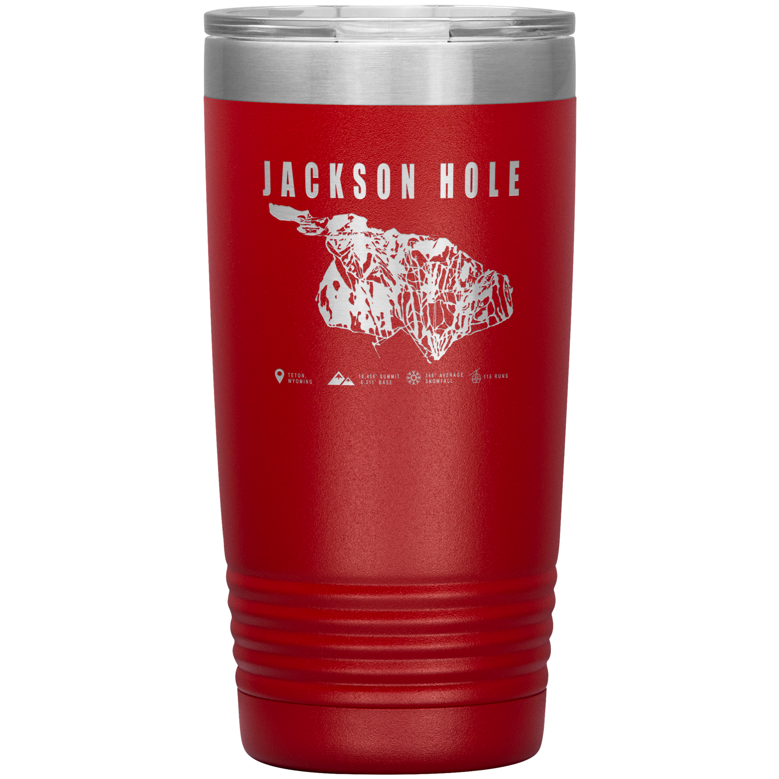 Jackson Hole Wyoming Ski Trail Map 20oz Tumbler - Powderaddicts