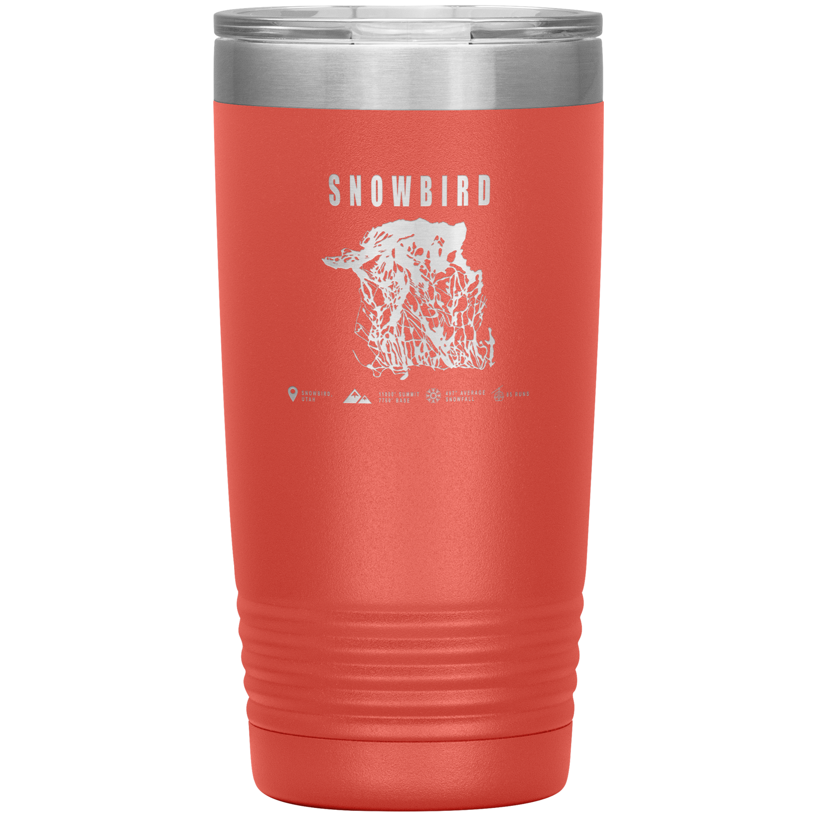 Snowbird,Utah Ski Trail Map 20oz Tumbler - Powderaddicts