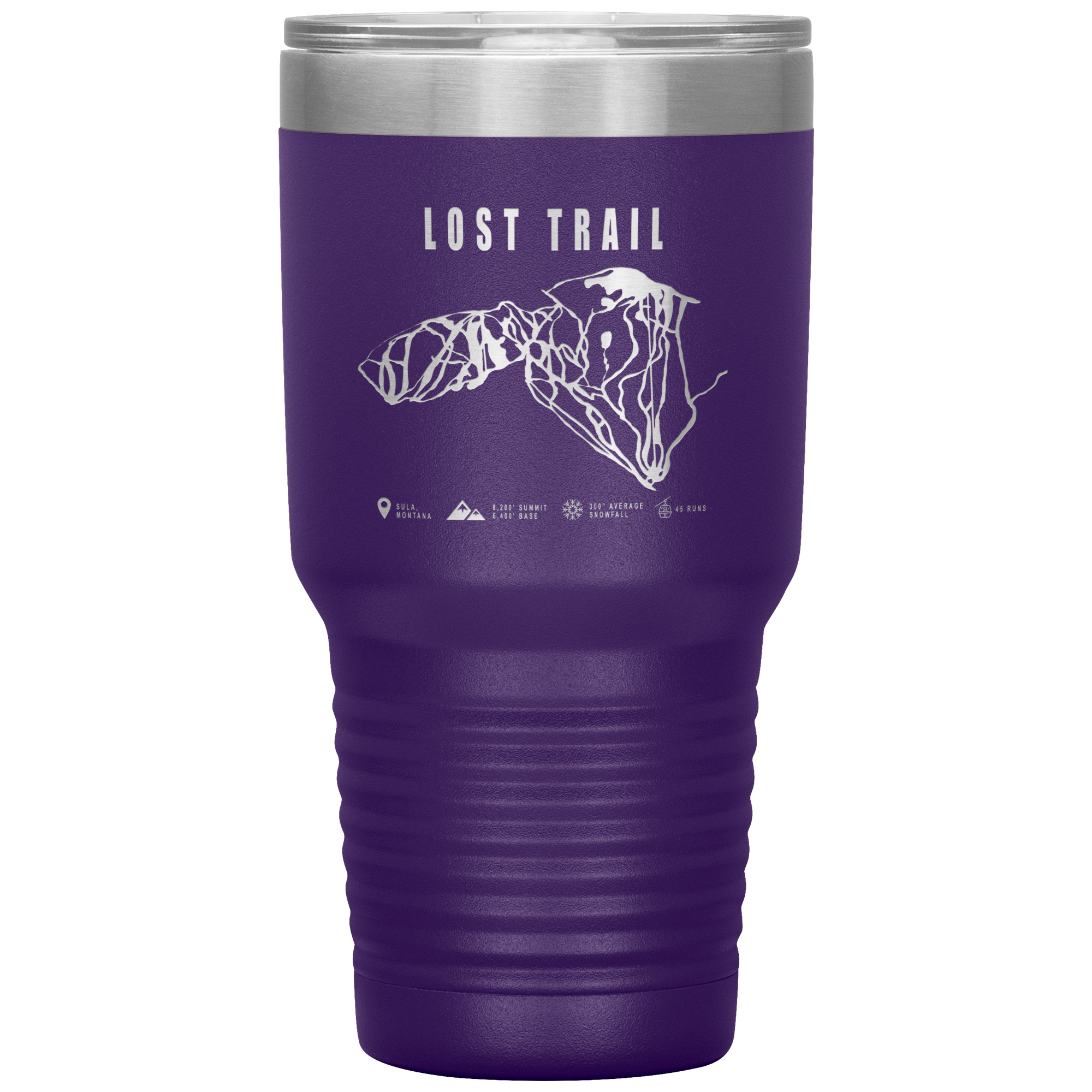Lost Trail Montana Ski Trail Map 30oz Tumbler - Powderaddicts