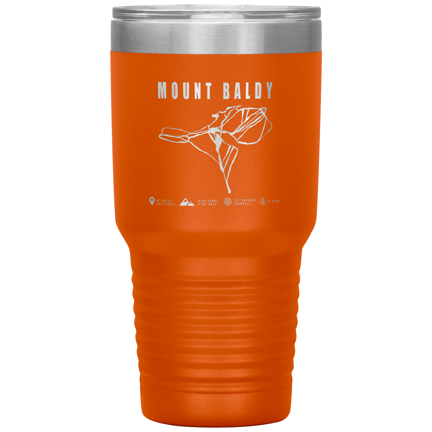 Mount Baldy, California Ski Trail Map 30oz Tumbler - Powderaddicts